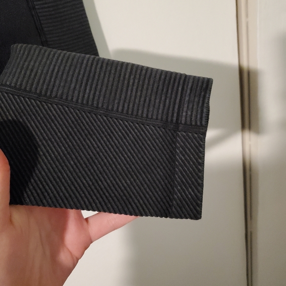 Aerie Offline Dark Charcoal Gray Ribbed High Waisted Cropped Leggings Medium - Picture 8 of 10